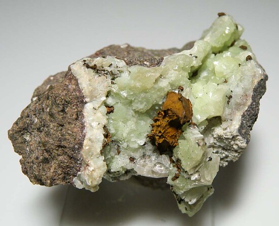 Copper on Prehnite