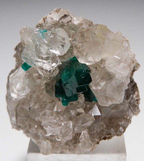 Dioptase with Quartz