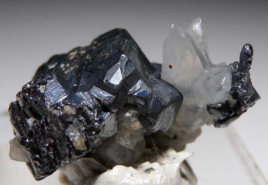 Acanthite with Calcite