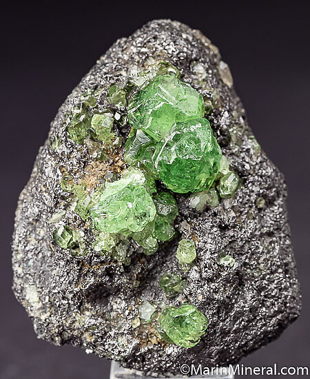 Tsavorite on Graphite