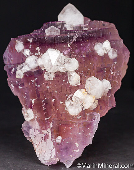 Quartz on Fluorite