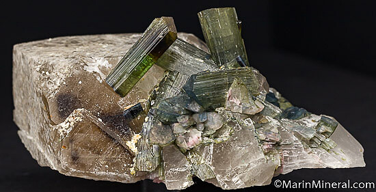 Tourmaline on Quartz