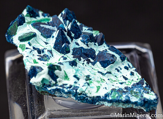 Shattuckite after Dioptase after Calcite