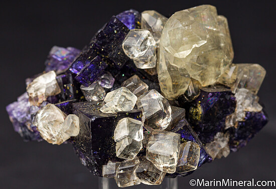 Calcite on Fluorite