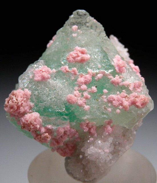 Rhodochrosite on Fluorite