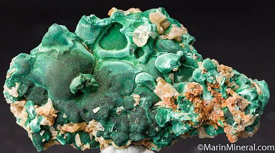 Cerussite on Malachite