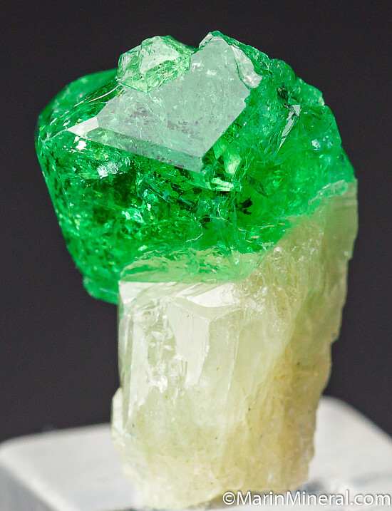 Tsavorite on Diopside