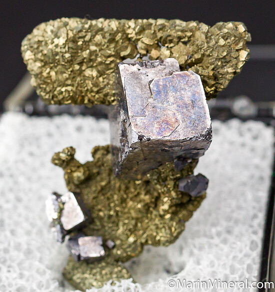 Galena on Pyrite after Anhydrite