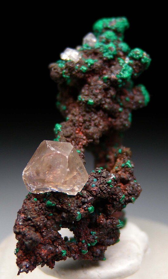 Cerussite, Rosasite on Copper