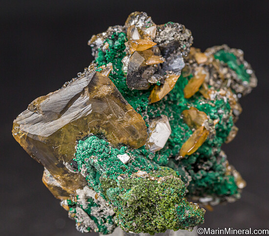 Wulfenite with Malachite