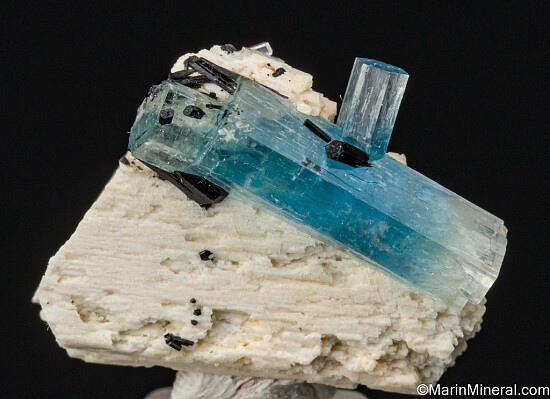 Aquamarine on Orthoclase