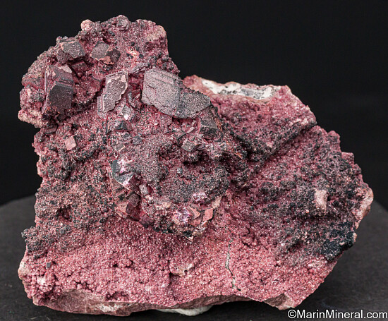 Heterogenite on Cobaltian Calcite