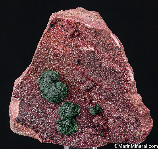 Malachite on Cobaltian Calcite