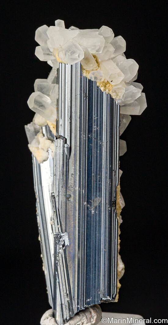 Calcite on Stibnite