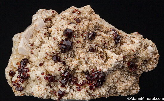 Spessartine, Quartz on Albite, Microcline