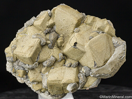 Pyrite on Calcite
