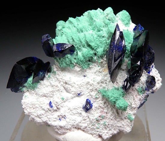 Azurite with Malachite