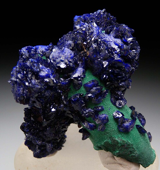 Azurite on Malachite stalactites