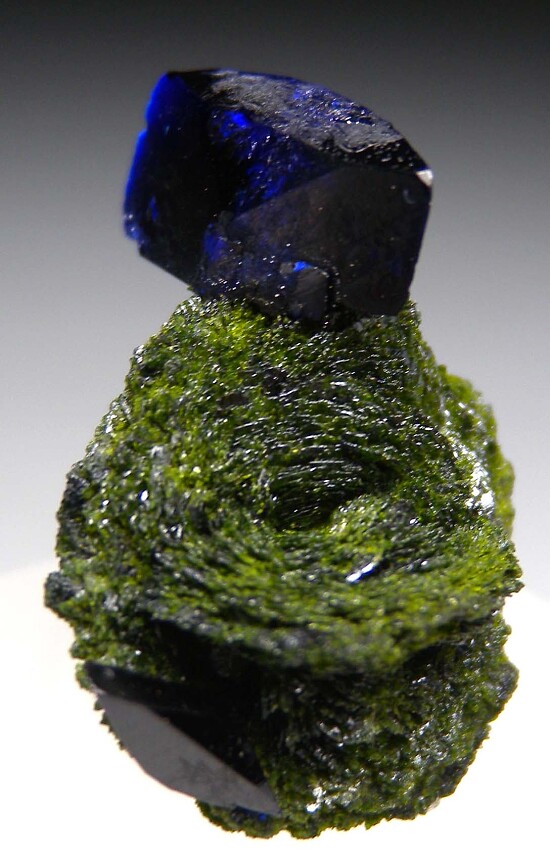 Azurite on Volborthite