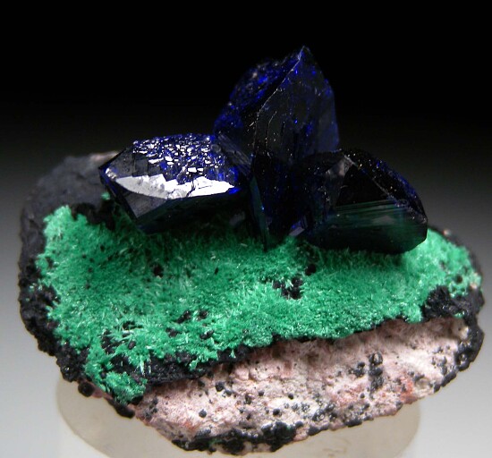 Azurite on Malachite