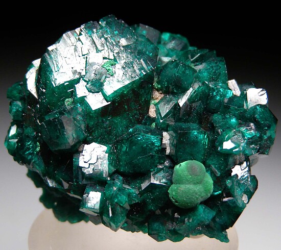 Malachite on Dioptase