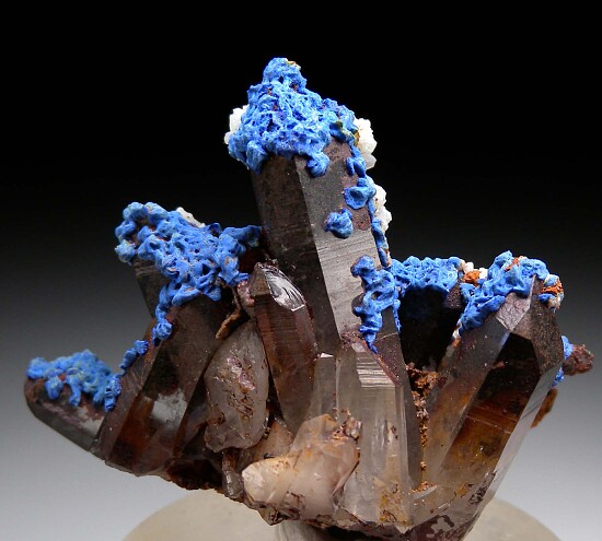 Azurite, Malachite on Quartz