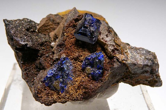 Azurite, Chlorargyrite (?)
