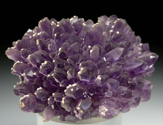 Calcite on Amethyst