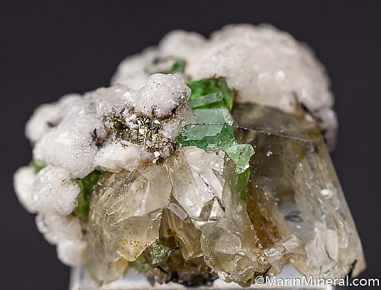 Tsavorite, Diopside, Calcite, Pyrite