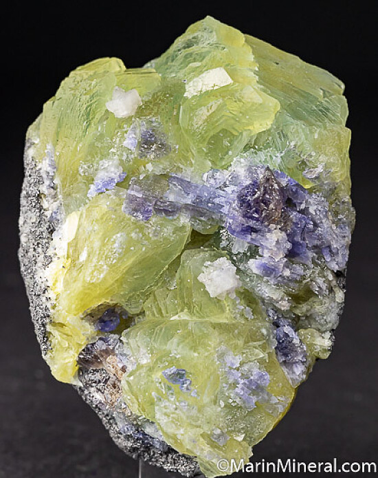 Prehnite with Tanzanite