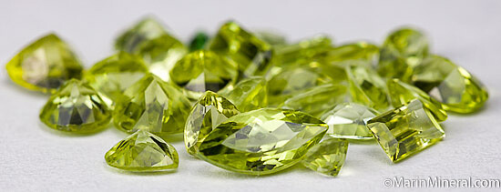 Peridot gemstones