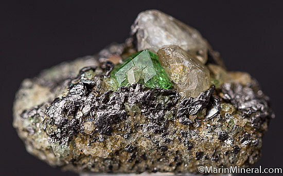 Tsavorite with Diopside