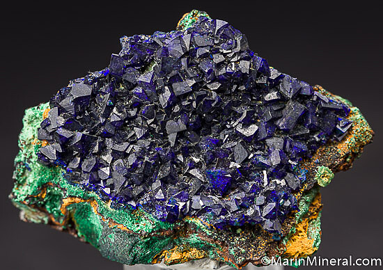 Azurite on Malachite