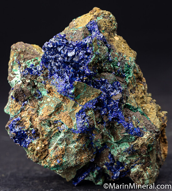 Azurite on Malachite