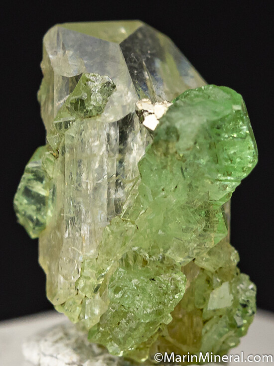 Tsavorite on Diopside
