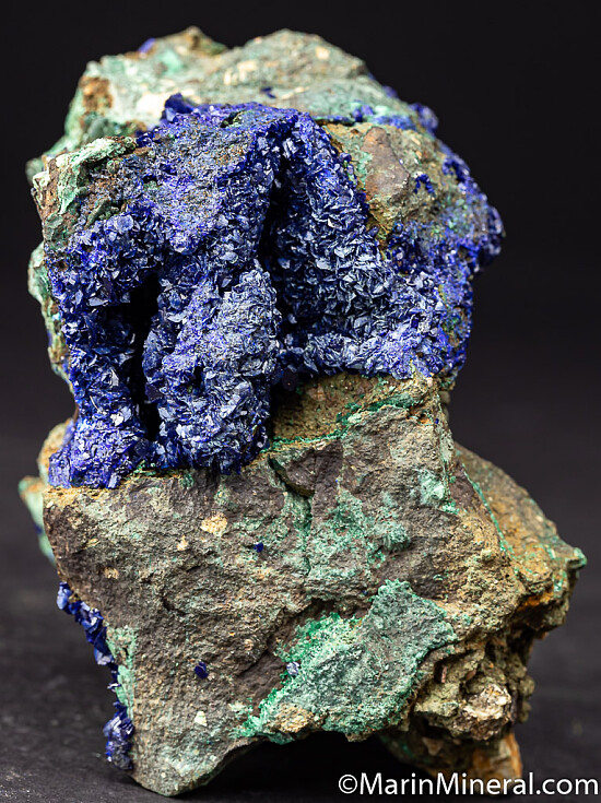 Azurite with Malachite