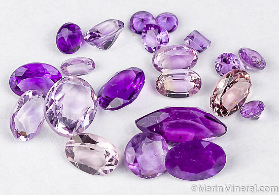 Amethyst gemstones