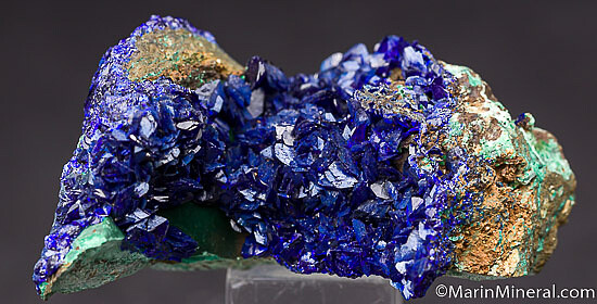 Azurite on Malachite