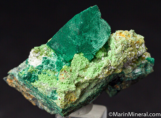 Malachite after Azurite with Duftite