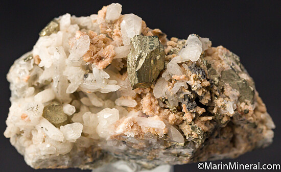 Pyrite, Rhodochrosite, Quartz
