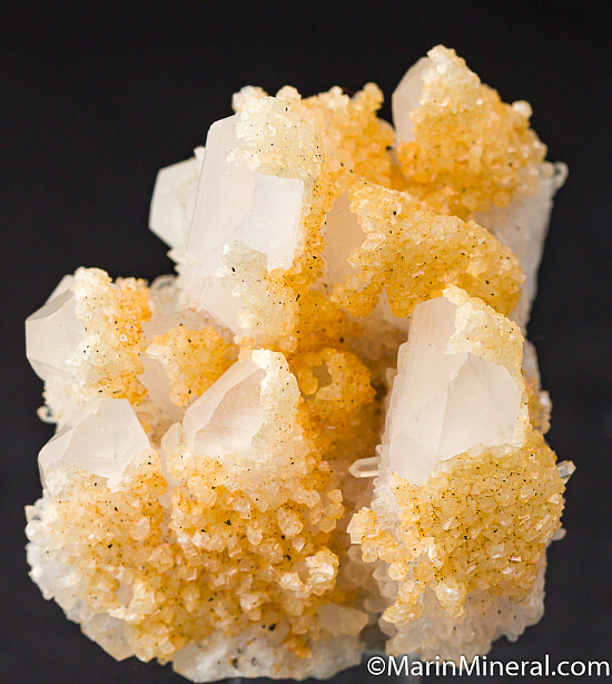 Calcite on Quartz var. Amethyst