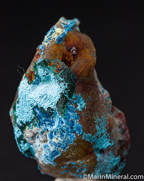 Shattuckite on Quartz