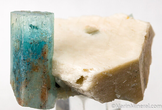 Aquamarine on Feldspar