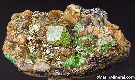 Tsavorite, Diopside, Pyrite, Graphite