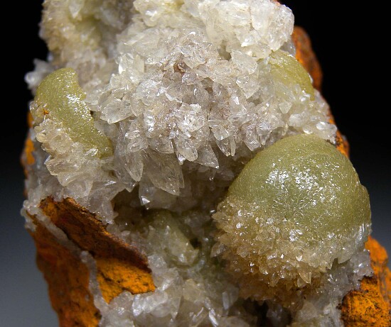 Adamite with Calcite