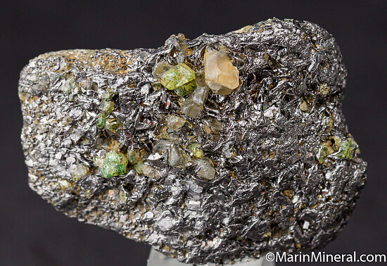 Tsavorite, Diopside on Graphite