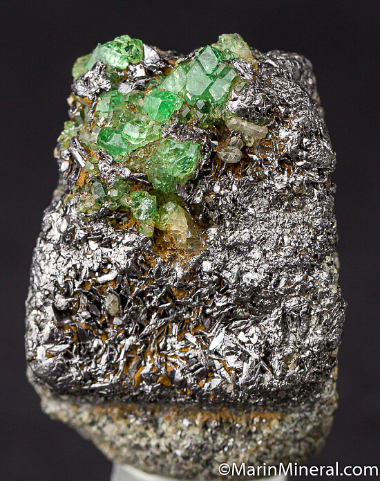 Tsavorite, Diopside on Graphite