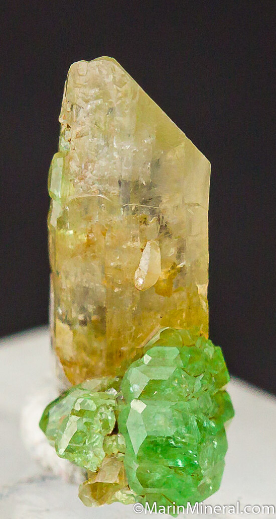Tsavorite on Diopside