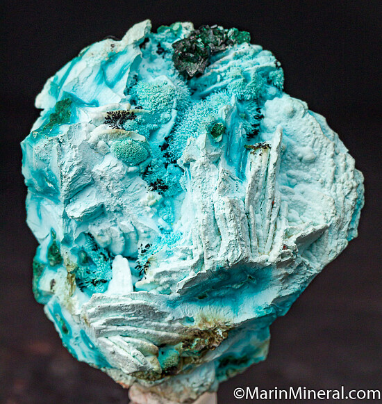 Chrysocolla psuedomorphs with Malachite