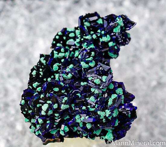 Azurite with Malachite after Cuprite